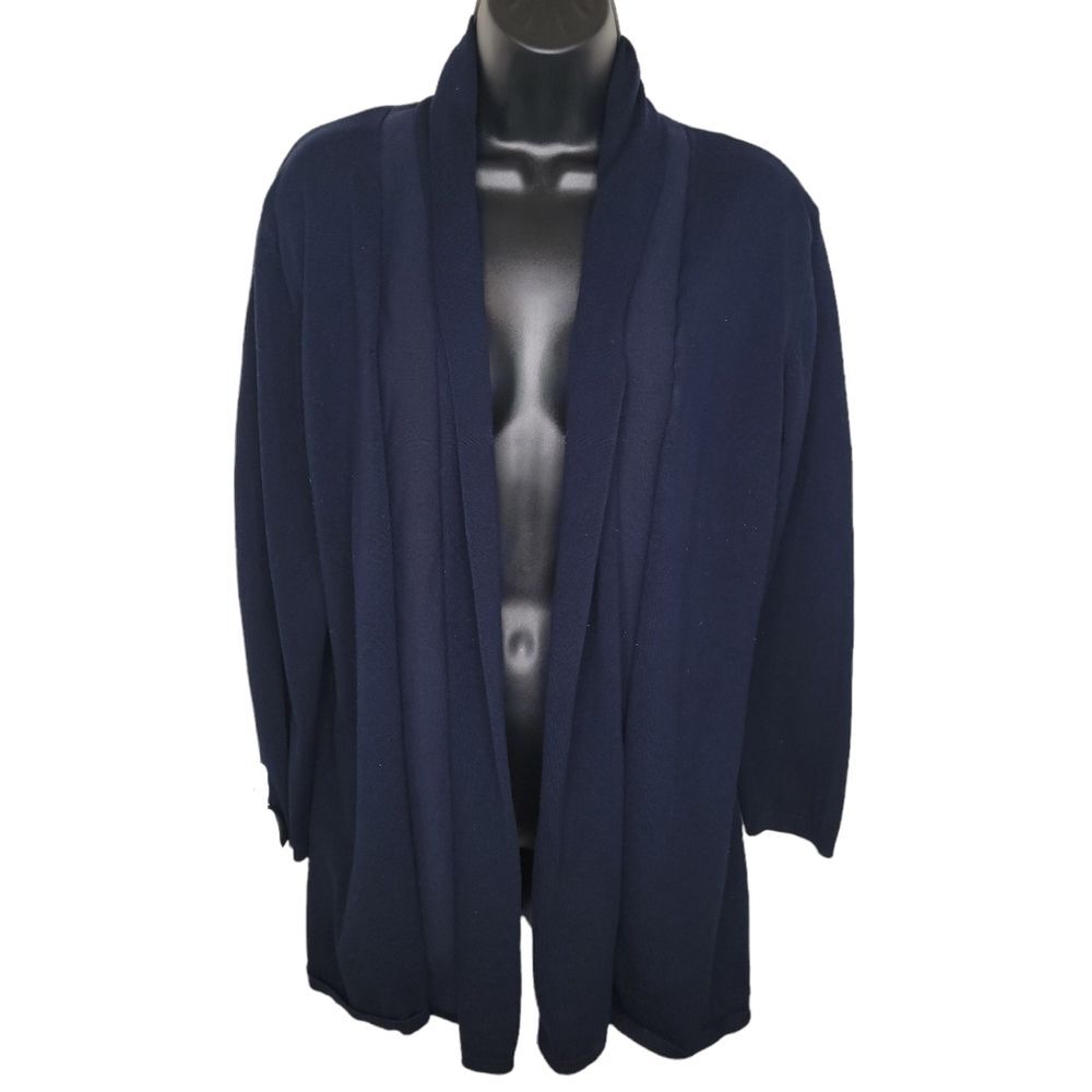Zara Knit navy blue open front cardigan sweater size xl